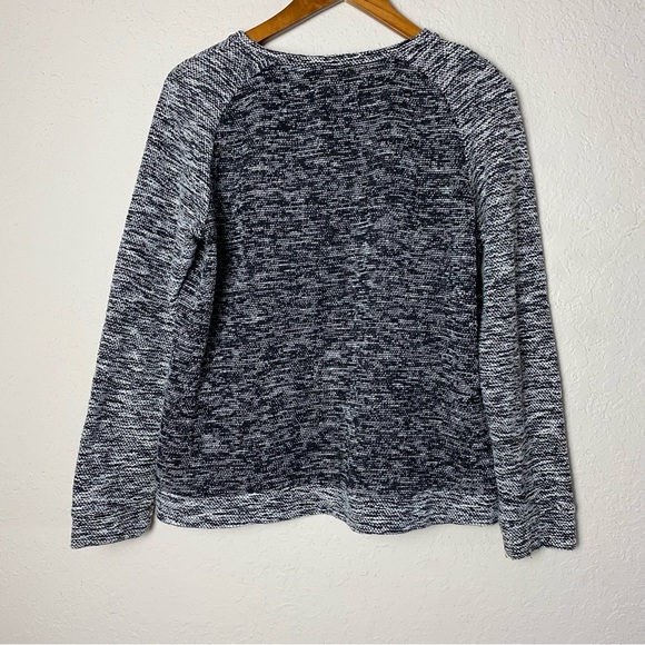 LOFT Marled Knit Pullover Sweater Top Gray black - Picture 3 of 5